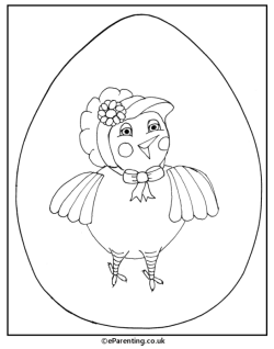 Chick in an Egg Colouring Picture