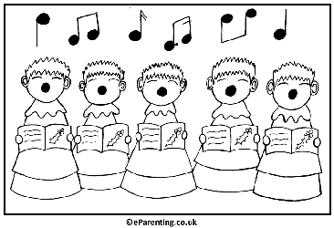 Choirboys Singing Colouring Picture - free printable
