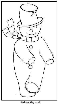 Dancing Snowman  Colouring Picture - free printable