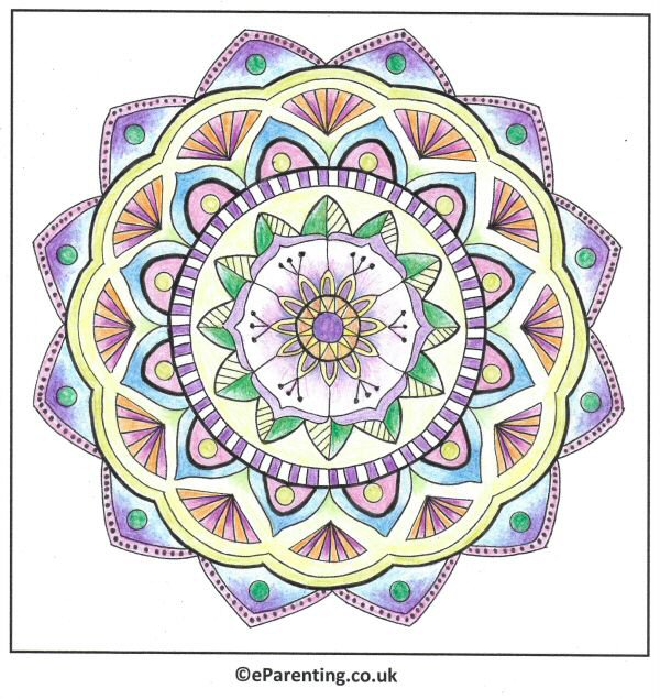 Fan Mandala Free Printable Colouring Picture