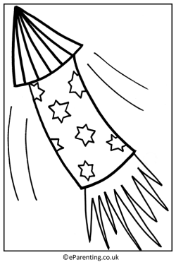 Firework Rocket Colouring Picture