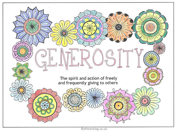 Generosity Colouring Picture