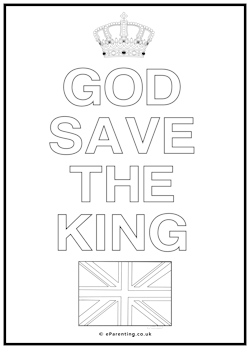 God Save The King Colouring Pictures