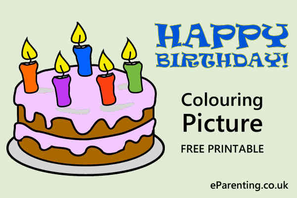 Happy Birthday Colouring Picture