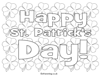 Happy St. Patrick's Day Colouring Picture