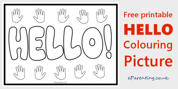 Hello Colouring Picture Header