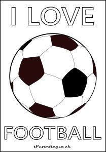 I Love Football Colouring Picture