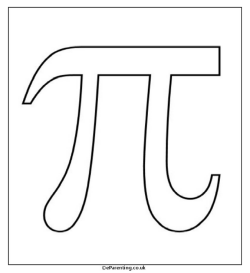 Pi Symbol Colouring Picture
