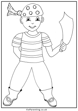 Pirate Colouring Picture