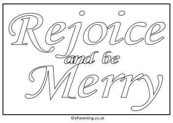 Rejoice and be Merry Colouring Picture - free printable