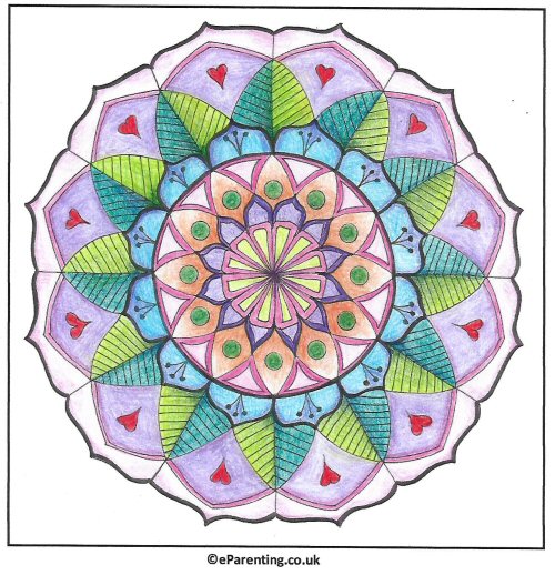 Rose Mandala Free Printable Colouring Picture