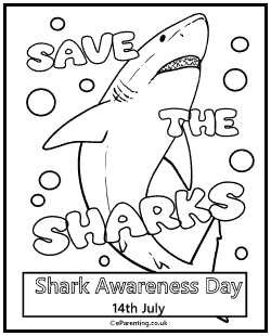Shark Awareness Day Colouring Picture Free Printables