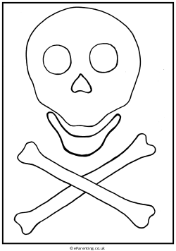 Skull and Crossbones Colouring Picture