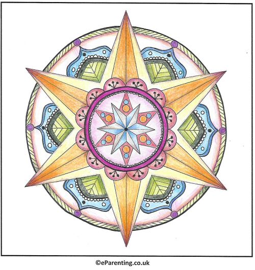 Star Mandala Free Printable Colouring Picture