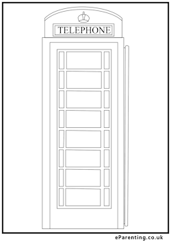 British Telephone Box Colouring Picture