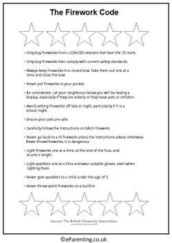 The Fireworks Code Colouring Picture