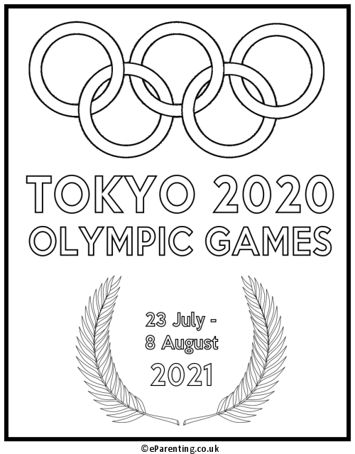 Tokyo 2020 Olympics Free Printable Colouring Picture