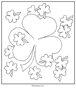 Tumbling Shamrocks Colouring Picture