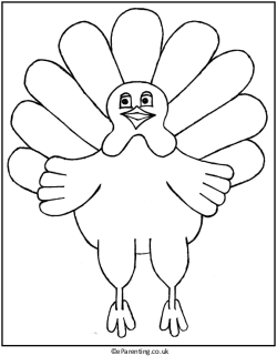 Turkey Thanksgiving Colouring Picture