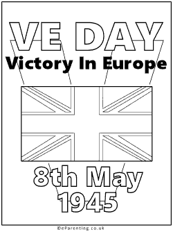 VE Day Anniversary Free Printable Colouring Picture