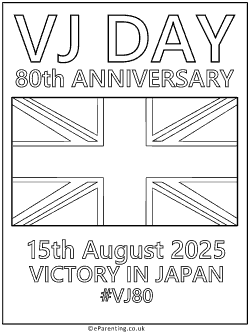 VJ Day 80th Anniversary Free Printable Colouring Picture