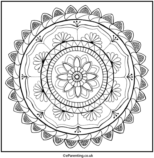 Wave Mandala Free Printable Colouring Picture
