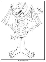 Cool Welsh Dragon Colouring Picture