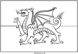 Welsh Flag Colouring Picture