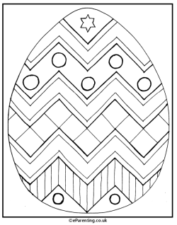 Zig Zag Egg Colouring Picture