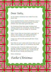 Free printable editable Letter From Santa Design Number 2