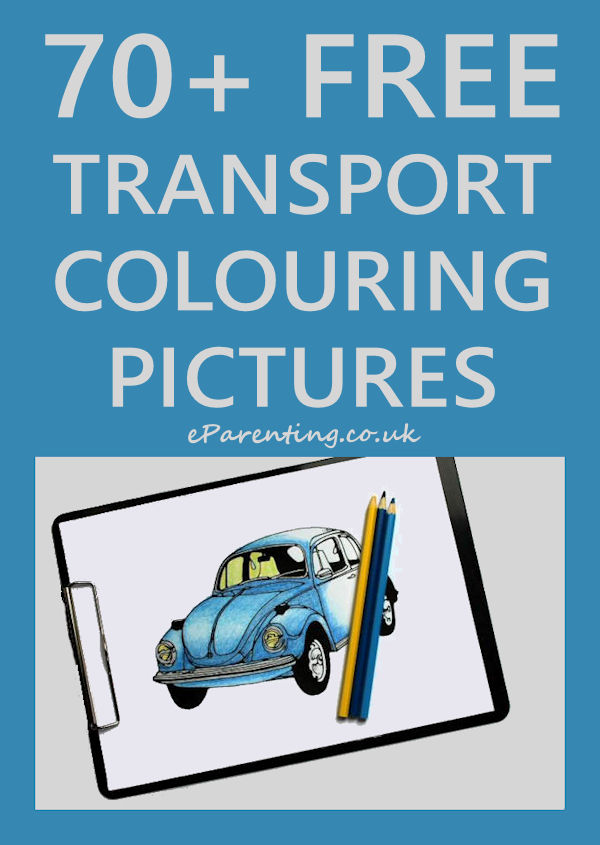 70+ Free Colouring Pictures of Transport - Cars, Bikes, Buses, Planes, Trucks, Boats and Trains