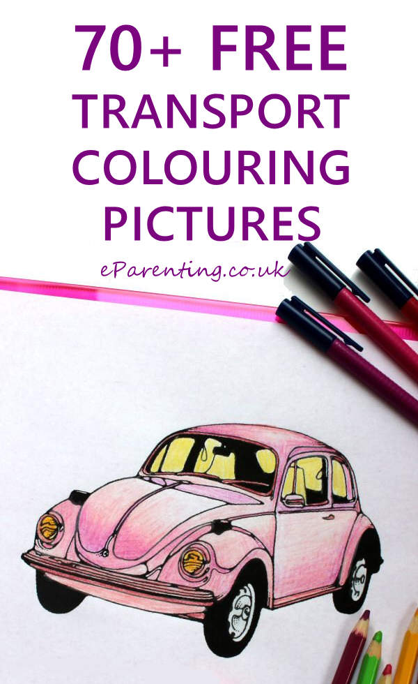 70+ Free Colouring Pictures of Transport - Cars, Bikes, Buses, Planes, Trucks, Boats and Trains - Free Printables