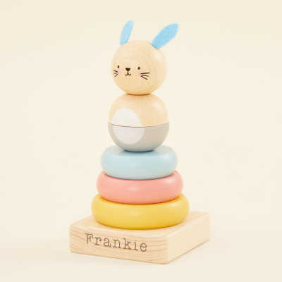 Personalised Wooden Bunny Stacker Toy
