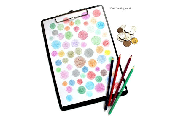 Coin Rubbing art ideas for children