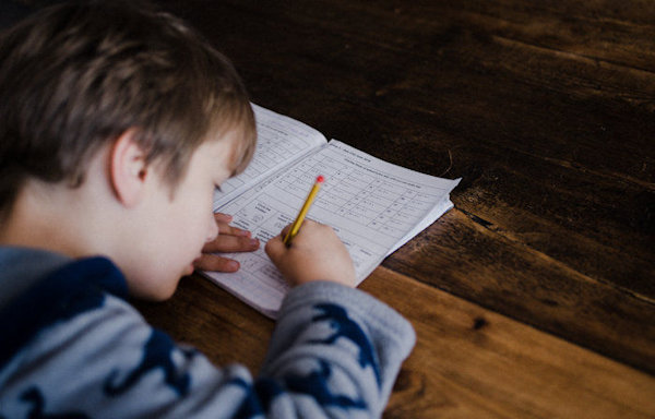 Child doing homework