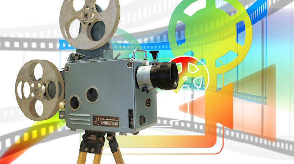 Old-fashioned film camera