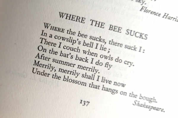Shakespeare's Poem Where The Bee Sucks