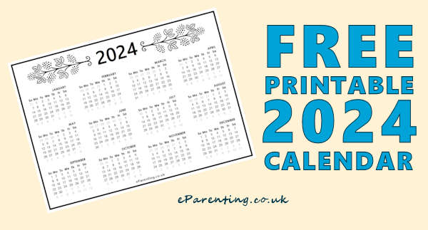 Free 2024 Printable Calendar