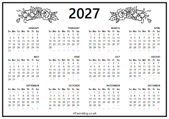 2027 Printable Calendar