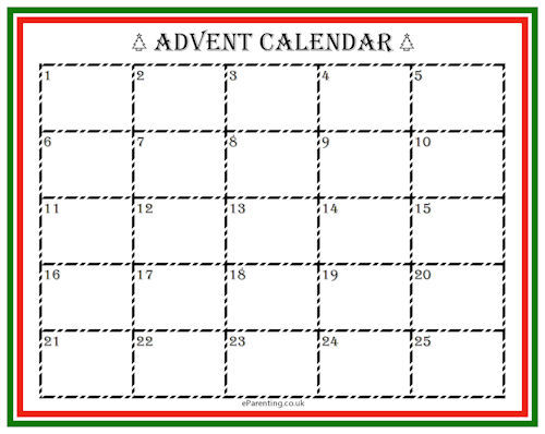Free Printable Advent Calendar Template