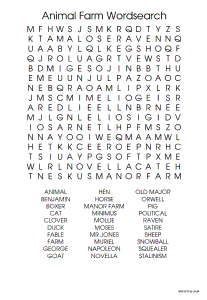 Animal Farm Word Search
