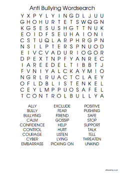 Anti Bullying Wordsearch
