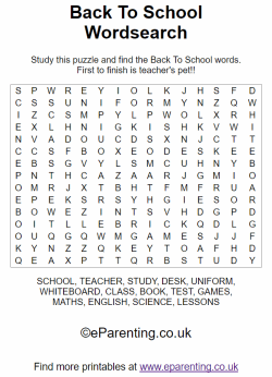 Back to School Wordsearch