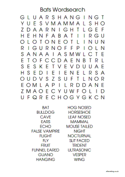 Bats Wordsearch