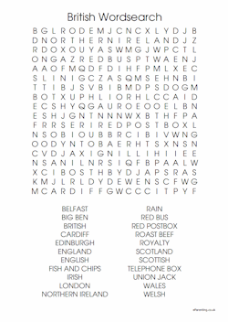 British Word Search