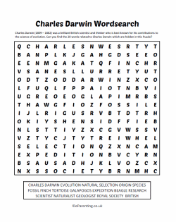 Free Printable Charles Darwin Wordsearch