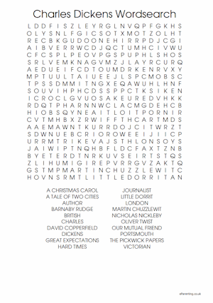 Charles Dickens Word Search