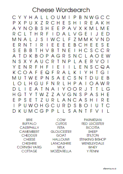 Cheese Word Search