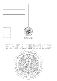 Colour In Coronation Emblem Postcard