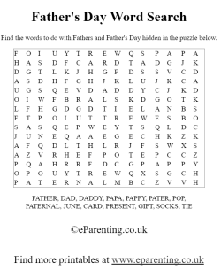 Father's day Wordsearch